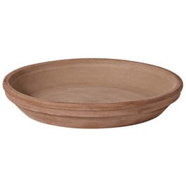 Clay Plant Saucer, Chocolate Terra Cotta, 12 In.