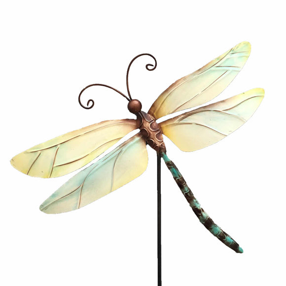 Eangee Home Design Garden Stake Pearl Dragonfly (m9005) (9 × 1 × 24 in, Aqua - Pearl)