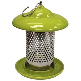 Ceramic Bird Feeder, Lime Green, Holds, 1-Lb.