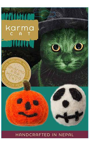 DDKC Skull & Jack-O Wool Cat Toys 2pk