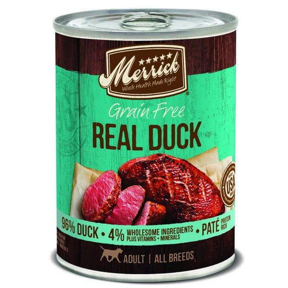 Merrick Grain Free 96% Real Duck Canned Dog Food