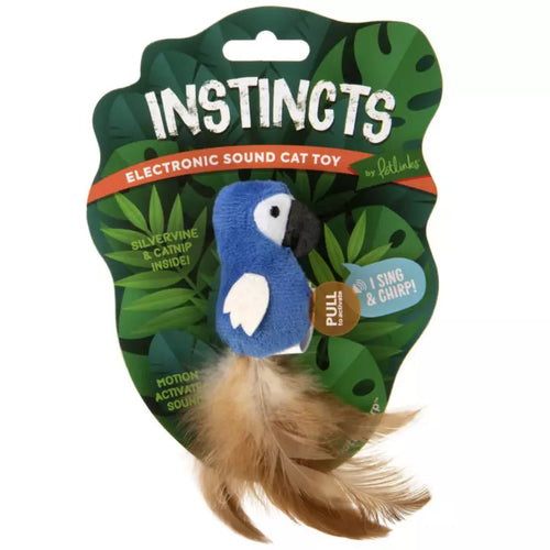 Petlinks® Instincts Chatty Chirp™ Plush HappyNip™ Silvervine & Catnip Bird Electronic Sound Cat Toy (Small)