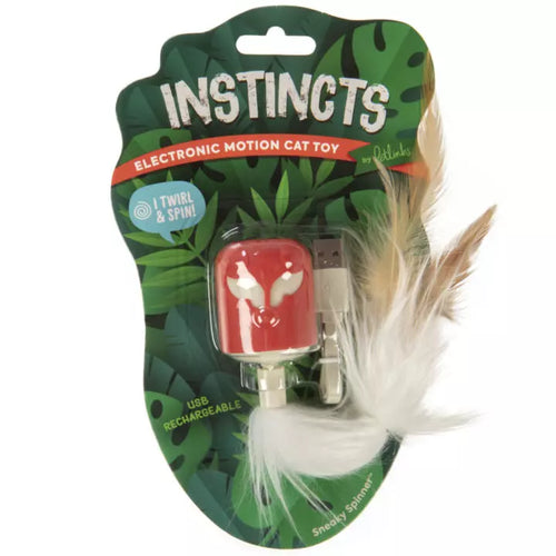 Petlinks® Instincts Sneaky Spinner™ USB Rechargeable Teaser Electronic Motion Cat Toy (Red)