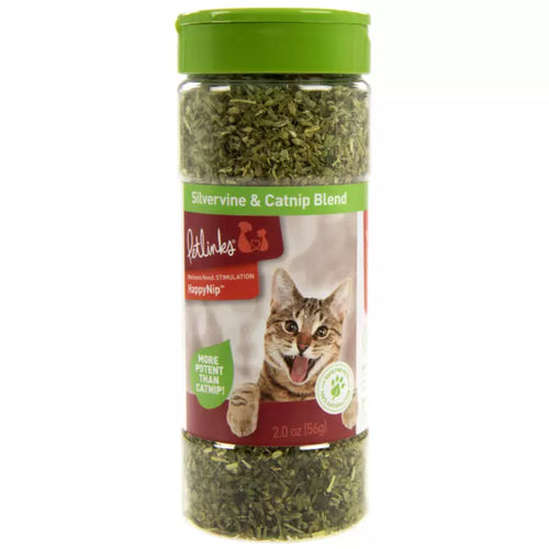 Petlinks HappyNip Catnip & Silvervine Blend in Easy Shake Resealable Canister (2 oz)