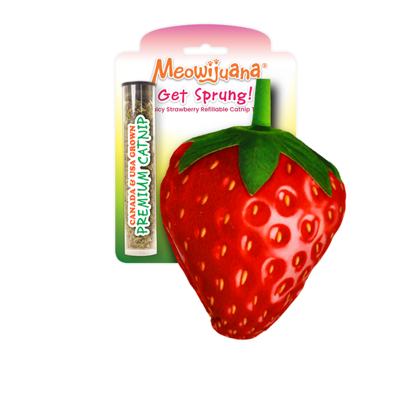 Meowijuana Get Sprung Refillable Strawberry Cat Toy