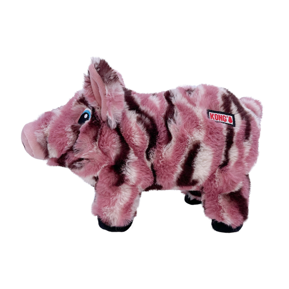 KONG Low Stuff Stripes Pig Dog Toy (Medium)