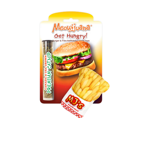 Meowijuana Get Hungry Refillable Burger and Fries Cat Toys (2 Pack)