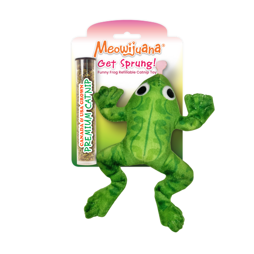 Meowijuana Get Sprung Refillable Frog Cat Toy