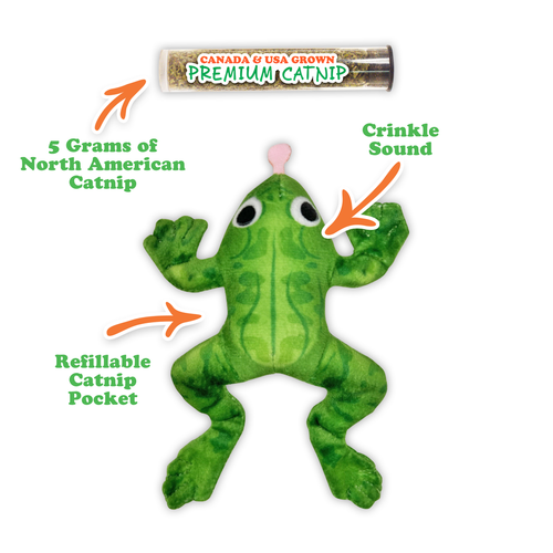 Meowijuana Get Sprung Refillable Frog Cat Toy