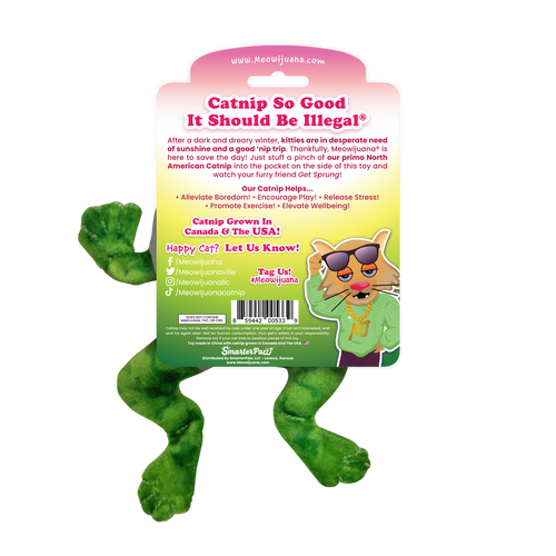 Meowijuana Get Sprung Refillable Frog Cat Toy