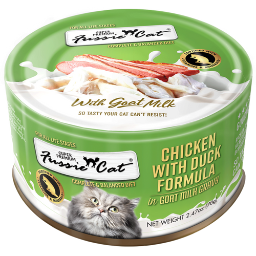 Fussie Cat Chicken with Duck Formula in Goat Milk Gravy Cat Food (2.47 oz (70g))