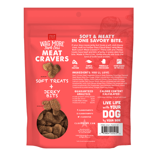 Cloud Star Wag More Bark Less Meat Cravers Soft & Chewy Beef