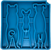 SodaPup Waiting Dogs Design eTray Enrichment Tray for Dogs (Blue - 8” wide X 8” tall 1” thick)