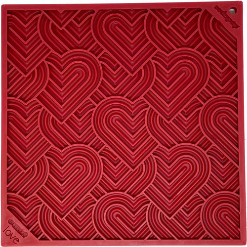 SodaPup Heart Design Love eMat Lick Mat (Large, Red)