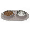 Messy Mutts Double Silicone Dog Feeder with Stainless Bowls