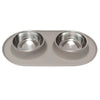 Messy Mutts Double Silicone Dog Feeder with Stainless Bowls