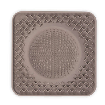 Messy Mutts Therapeutic Dog Lick Bowl Mat, Interactive Dog Feeder (10 x 10, Grey)