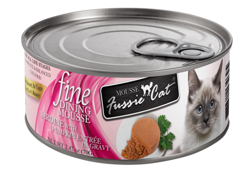 Fussie Cat Fine Dining Mousse Sardine with Pumpkin Entree in Gravy Canned Cat Food