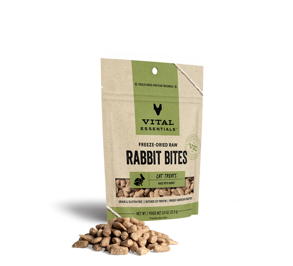 Vital Essentials Freeze Dried Raw Rabbit Bites Cat Treats