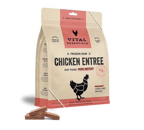 Vital Essentials Frozen Raw Chicken Mini Patties Cat Food
