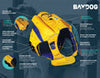 Bay Dog Monterey Bay Offshore Dog Lifejacket (Large, Yellow)