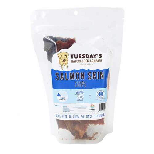 Tuesdays Natural Dog Company Salmon Skin Chips Dog Treats