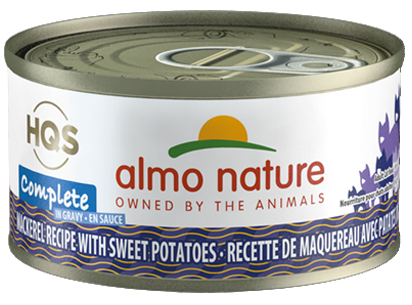 Almo Nature HQS Complete Mackerel Recipe with Sweet Potatoes in gravy Wet Cat Food