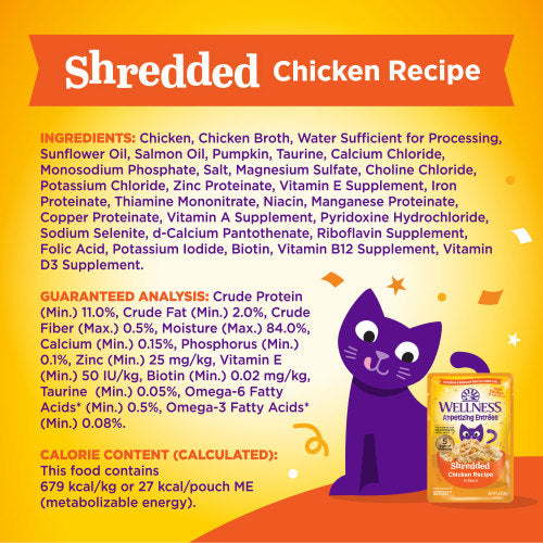 Wellness Appetizing Entrees Shredded Cat Food