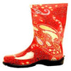 Women's Rubber Boot, Tall Paisley Red Print Rubber, Size 6