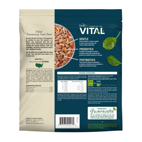 Freshpet Vital® Digestive Health Chicken Recipe with Pumpkin & Spinach Dog Food