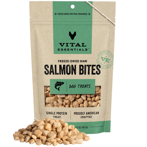 Vital Essentials Freeze Dried Raw Salmon Bites Dog Treats