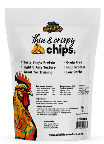 Wild Meadow Farms Thin & Crispy Chips - Chicken Dog Treats