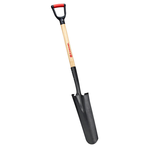 Corona Drain Spade Shovel 15-Gauge 30 in. Wood D-Grip Handle