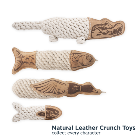 Tall Tails Natural Leather Crunch Crocodile Rope Dog Toy
