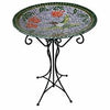 Gardener Select® Mosaic Glass Hummingbird Design Bird Bath (15.2 in. Bowl - 22.59 in. Tall)