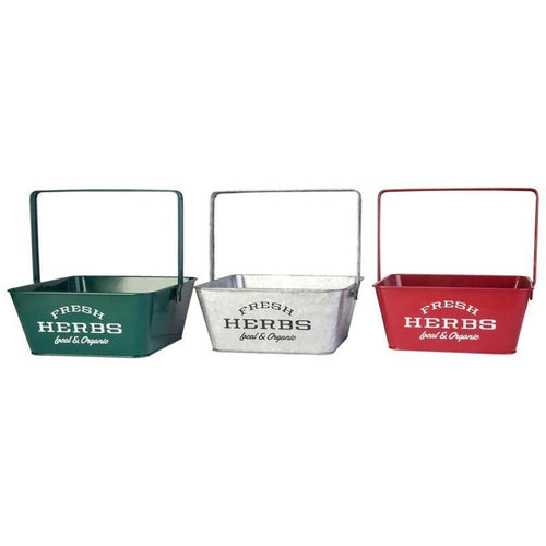 SQUARE HERB PLANTERS WITH HANDLE (6 PCS OF 10X10, ASSORTED)