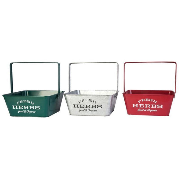 SQUARE HERB PLANTERS WITH HANDLE (6 PCS OF 10