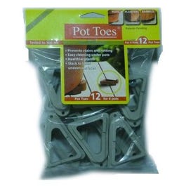 Decksaver Garden Pot Toes, Light Gray, 3-In., 12-Pk.