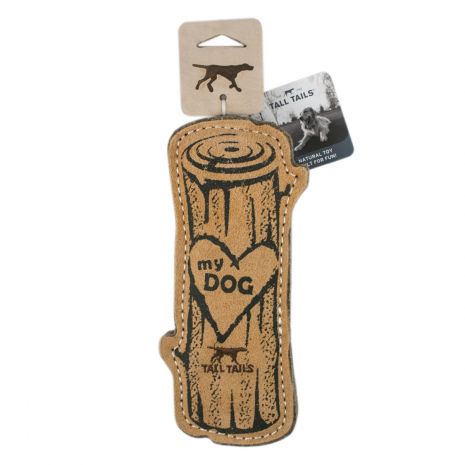 Tall Tails Natural Leather Love My Dog Log Toy (9 leather)