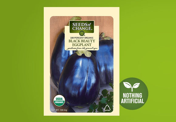 SEEDS OF CHANGE™ ORGANIC IMPERIAL BLACK BEAUTY EGGPLANT SEEDS