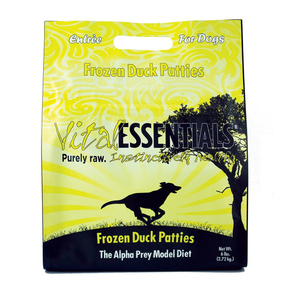Vital Essentials Duck Patties Frozen Grain Free Dog Food