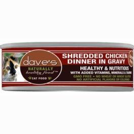 Dave's Pet Food Grain Free Shredded Chicken Dinner in Gravy Canned Cat Food