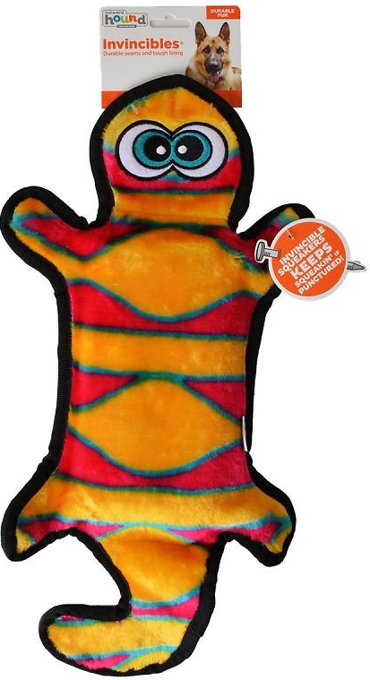 Outward Hound Invincibles Gecko Red/Orange Squeaky Dog Toy