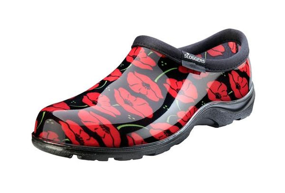 Sloggers Women’s Waterproof Comfort Shoes Red Poppies Design