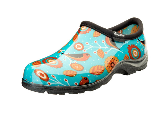 Sloggers Women’s Waterproof Comfort Shoes Birds Turquoise (Size 10)