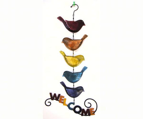 Gift Essentials Welcome Hanging Rainbow Birds