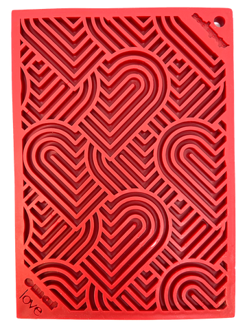 SodaPup Heart Design Love eMat Lick Mat (Large, Red)
