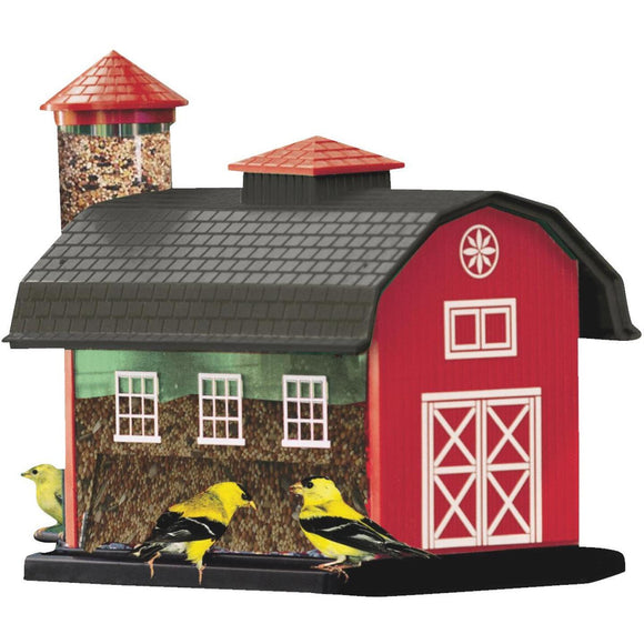Cherry Valley 12-2/3 In. 7 Lb. Capacity Red Barn Finch Thistle Combo Feeder