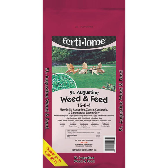Ferti-lome St. Augustine Weed & Feed 32 Lb. 5000 Sq. Ft. 15-0-4 Lawn Fertilizer with Weed Killer