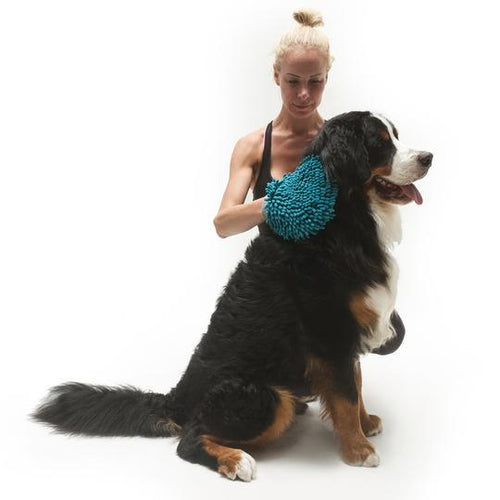 Messy Mutts Reversible Silicone Pet Grooming Glove for Gentle Massage, Bathing and Hair Removal